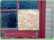 boarded up Kingsbury